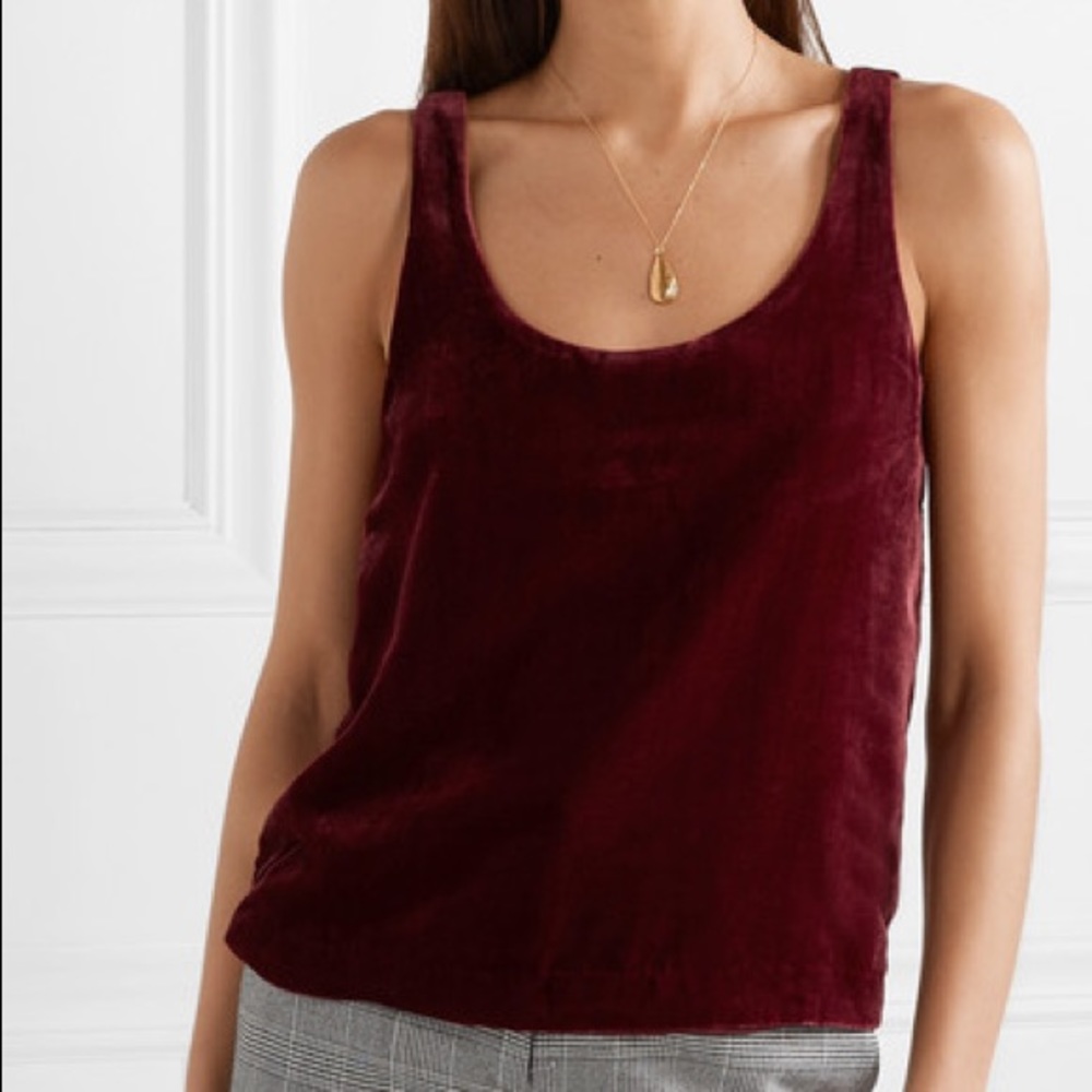 J. Crew burgundy velvet size 2 top